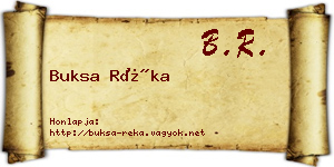 Buksa Réka névjegykártya